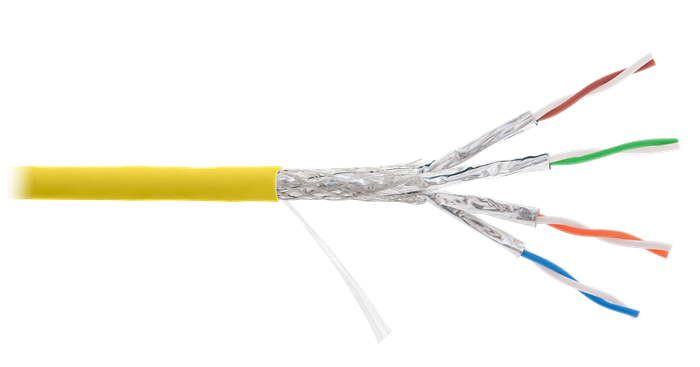 Кабель витая пара S/FTP 7A кат. 4 пары NIKOLAN NKL 4375C-YL 138121