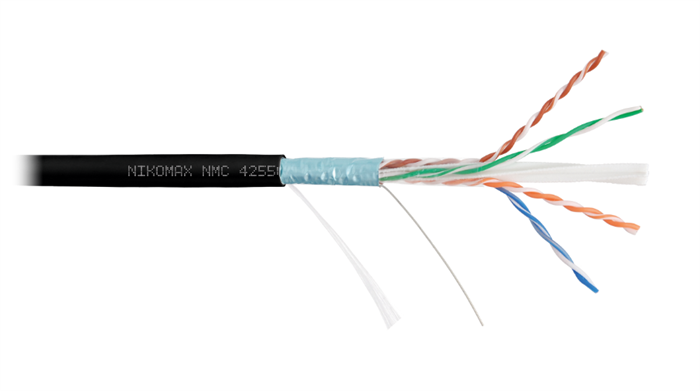 Кабель витая пара F/UTP 6а кат. 4 пары NikoMax NMC 4255C-BK 138122