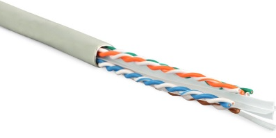 Кабель витая пара U/UTP 6 кат. 4 пары Hyperline UUTP4R-C6-S23-IN-LSZH-GY-305 138145
