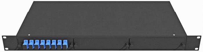 Кросс оптический стоечный  TopLAN КРС-Top-1U-08SC/U-OS2-BK 140281
