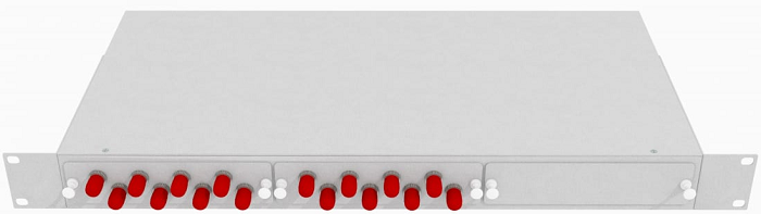 Кросс оптический стоечный  TopLAN КРС-Top-1U-16ST/U-OS2-GY 140363