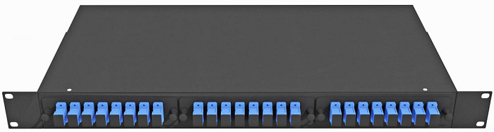 Кросс оптический стоечный  TopLAN КРС-Top-1U-24SC/U-OS2-BK 140385