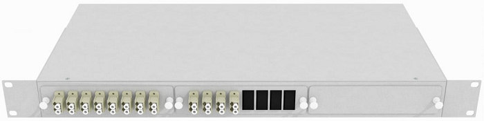 Кросс оптический стоечный  TopLAN КРС-Top-1U-24LC/U-OM2-GY 140402