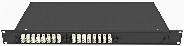 Кросс оптический стоечный  TopLAN КРС-Top-1U-16LC/U-DX-OM4-BK 140429