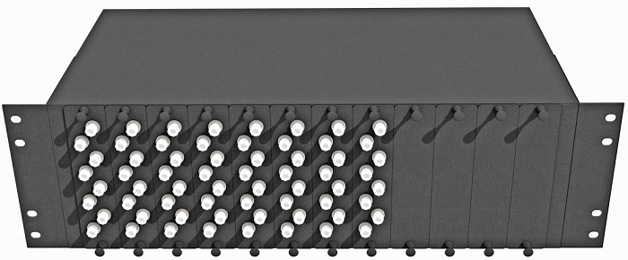 Кросс оптический стоечный  TopLAN КРС-Top-3U-64FC/U-OM2-BK 140541