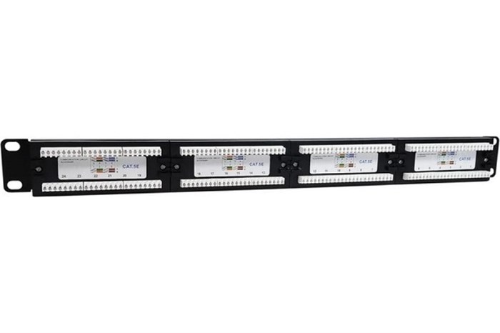Патч-панель 19", 24xRJ45, UTP, Кат. 5е NTSS NTSS-PP-1U-24-UTP-RJ45-5e-D 140699