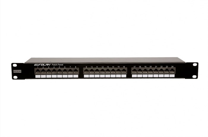 Патч-панель 19", 24xRJ45, FTP, Кат. 5е Eurolan 27B-F5-24BL 140829