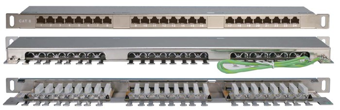 Патч-панель 19" 24xRJ45, FTP, Кат. 6 Hyperline PPHD-19-24-8P8C-C6-SH-110D 140848