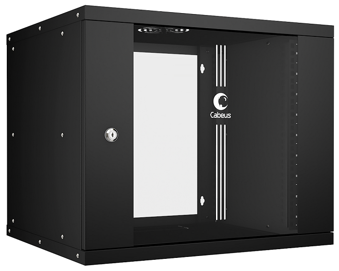 Шкаф настенный 19", 9U Cabeus WSC-05D-9U55/45-BK 141735