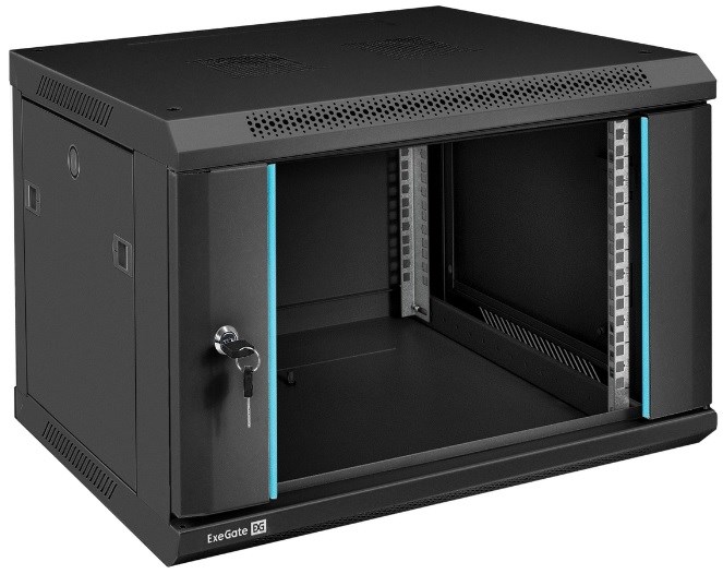 Шкаф настенный 19", 6U Exegate EC-WM-6U.600.G.BLACK 143072