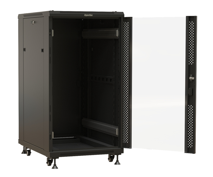 Шкаф напольный 19", 22U Hyperline TTBR-2268-AS-RAL9004 143134