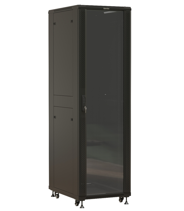 Шкаф напольный 19", 42U Hyperline TTBR-4261-AS-RAL9004 143138