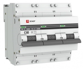 Автоматический выключатель  EKF mcb47100m-3-80C-pro 149341