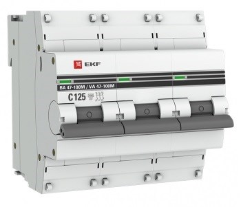 Автоматический выключатель  EKF mcb47100m-3-125C-pro 149370