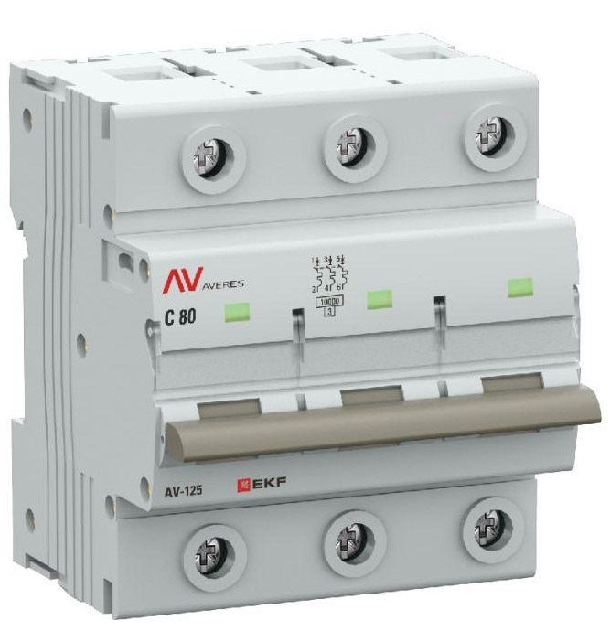 Автоматический выключатель  EKF mcb125-3-80C-av 149486