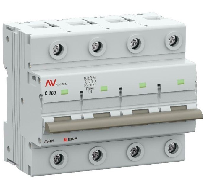 Автоматический выключатель  EKF mcb125-4-100C-av 149559