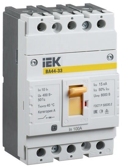 Автоматический выключатель в литом корпусе IEK SVA4410-3-0100 149795