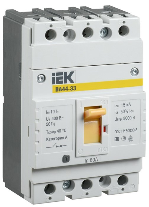 Автоматический выключатель в литом корпусе IEK SVA4410-3-0080 149796