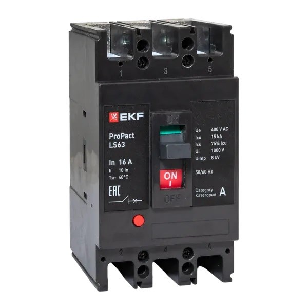 Автоматический выключатель в литом корпусе  EKF mccb-63-15-3-16-ls 149824