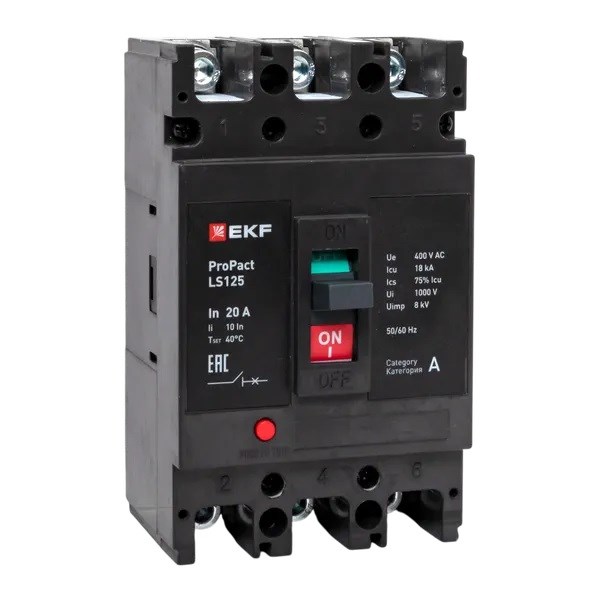 Автоматический выключатель в литом корпусе  EKF mccb-125-18-3-20-ls 149855