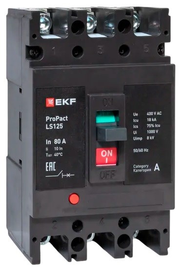 Автоматический выключатель в литом корпусе  EKF mccb-125-18-3-80-ls 149882