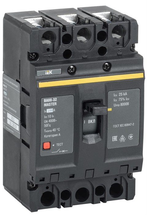 Автоматический выключатель в литом корпусе  IEK SVA10-3-0100-02 149929