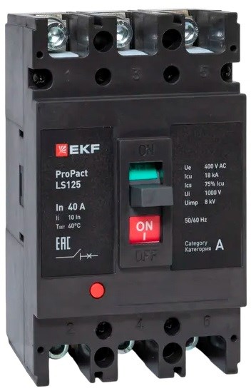 Автоматический выключатель в литом корпусе  EKF mccb-125-18-3-40-ls 149944