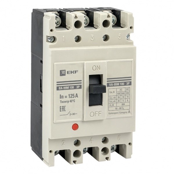 Автоматический выключатель в литом корпусе  EKF mccb99-100-125m-ma 150034