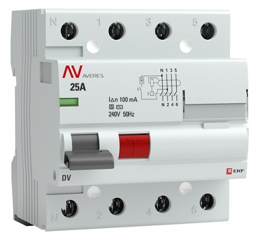 УЗО  EKF rccb-4-25-100-s-av 150052