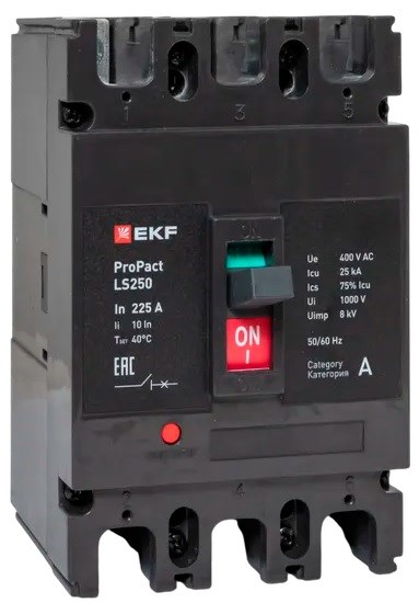 Автоматический выключатель в литом корпусе  EKF mccb-250-25-3-225-ls 150082