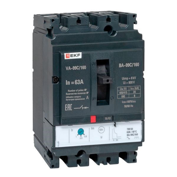 Автоматический выключатель в литом корпусе  EKF mccb99C-160-63 150191