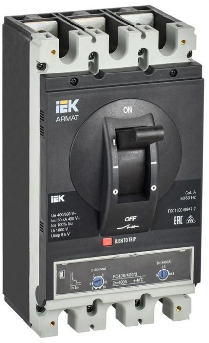 Автоматический выключатель в литом корпусе IEK AR-MCCB-3H-050-0400A-ATUC 150386