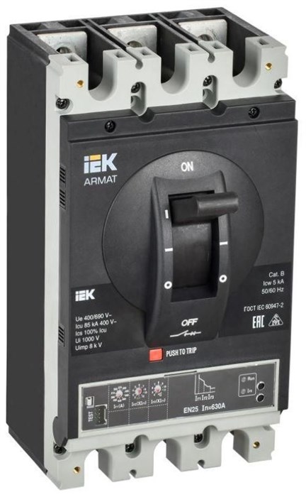 Автоматический выключатель в литом корпусе IEK AR-MCCB-3I-085-0630A-ELSC 150436
