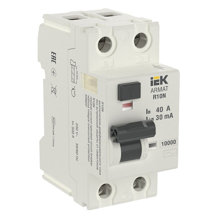 Выключатель дифференциального тока (ВДТ, УЗО)  IEK AR-R10N-2-040C030 150605