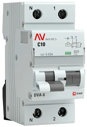 Автомат дифференциальный EKF rcbo6-1pn-10C-30-ac-av 150672
