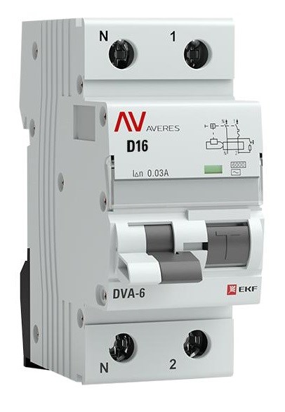 Автомат дифференциальный EKF rcbo6-1pn-16D-30-ac-av 150740