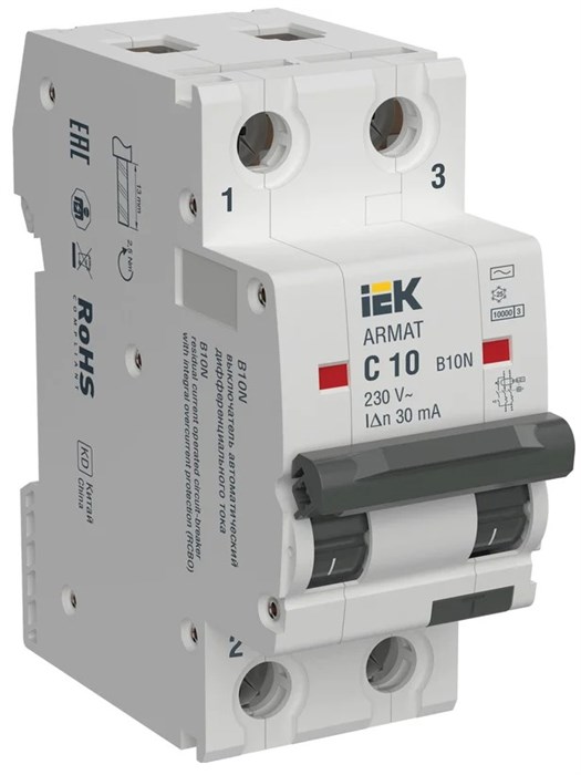 Автомат дифференциальный IEK AR-B10N-2-C010C030 150752