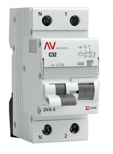 Автомат дифференциальный EKF rcbo6-1pn-32C-30-a-av 150785