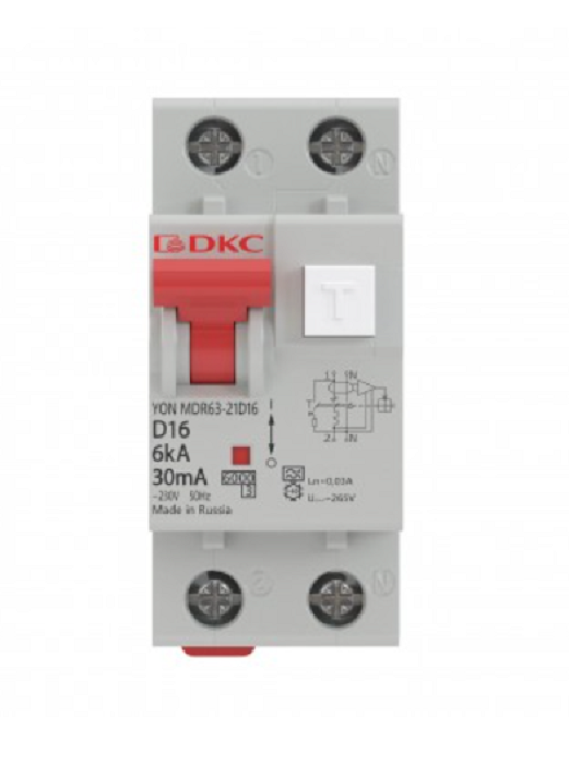 Автоматический выключатель дифф. тока (АВДТ)  DKC MDR63-21C16-A 150810