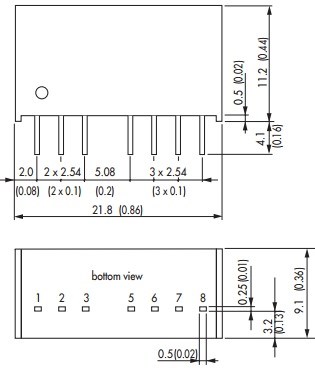 Преобразователь DC-DC модульный TRACO POWER TMR 6-0511 151396