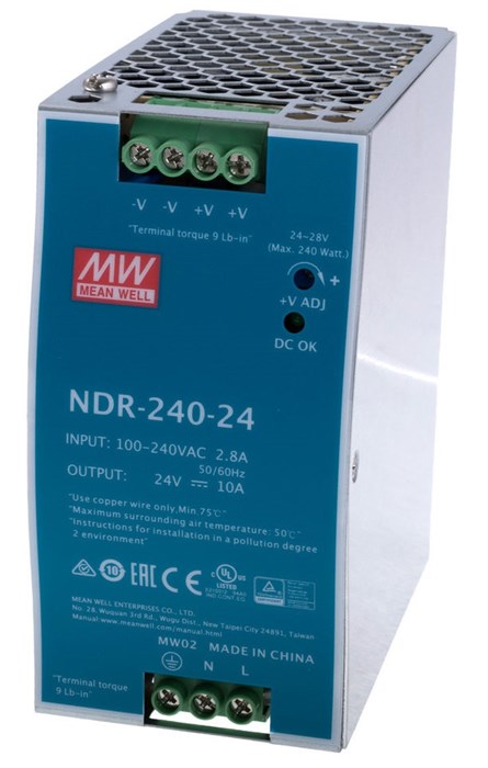 Преобразователь AC-DC сетевой Mean Well NDR-240-24 151412