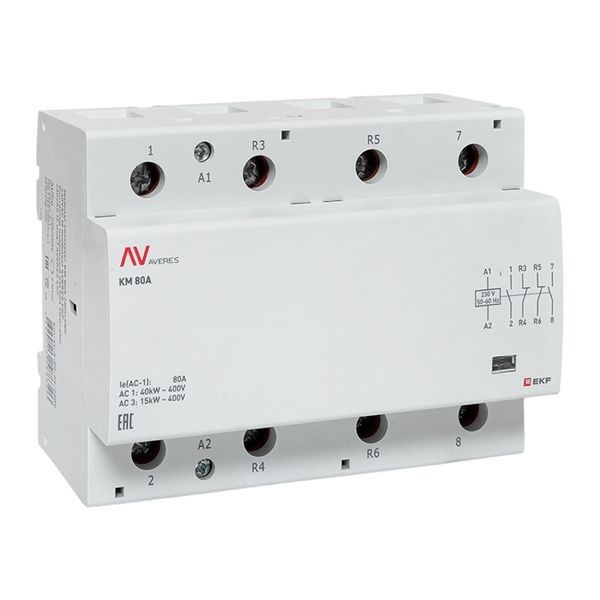 Контактор модульный EKF km-av-6-80-22-230V 152290
