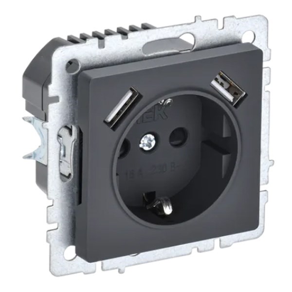 Розетка с заземлением  IEK BR-R14-16-U21-D31-K53 157103