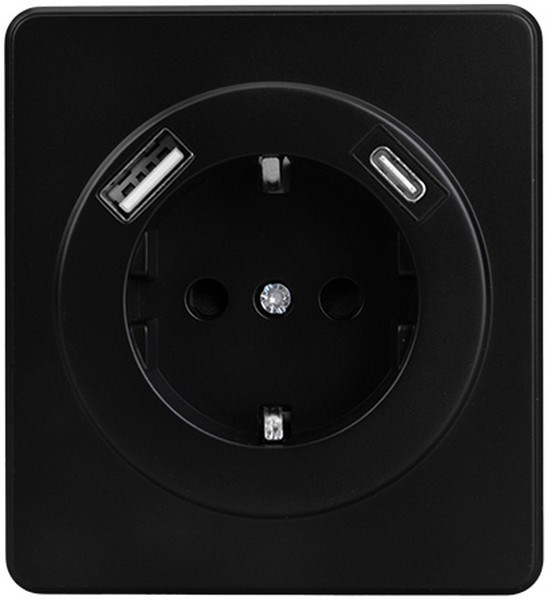 Розетка с заземлением с 2 USB  KRANZ KR-78-0704-3 157187