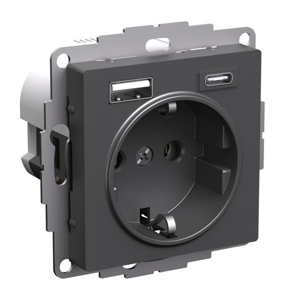 Розетка с заземлением с 2 USB  Systeme Electric ATN001432 157261