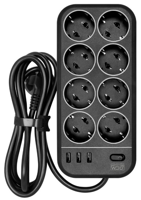 Сетевой фильтр  Powercom SP-08 USB03AB 1.8M 157373