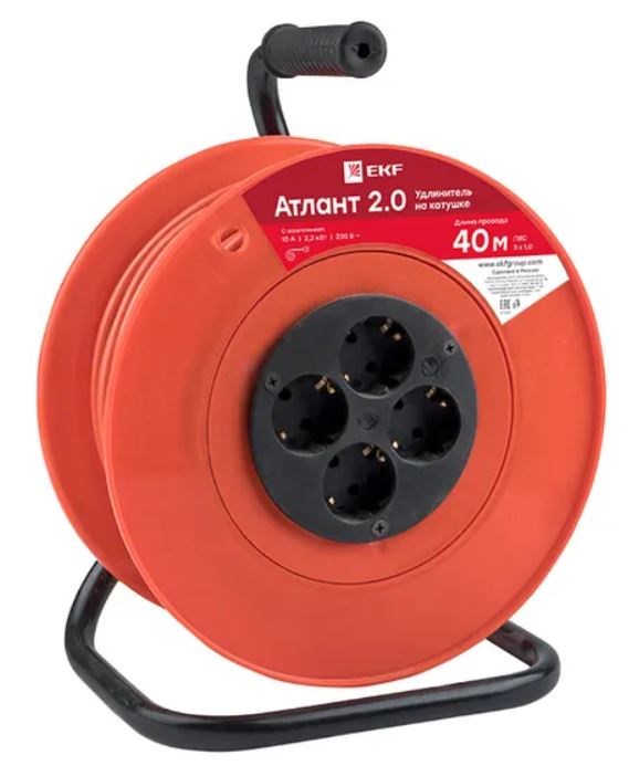 Удлинитель на катушке EKF UKA02-10-310-4-40 157744