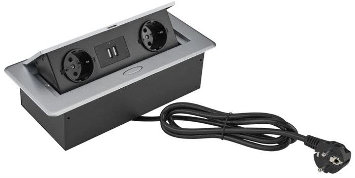 Блок розеток  Cactus CS-SOCKET-EU/USBA-GY 158028