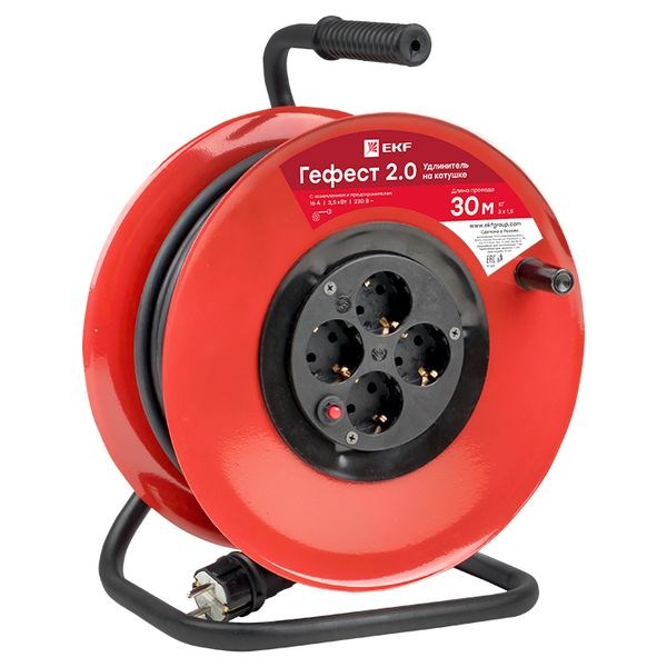 Удлинитель на катушке EKF UKG02-16-R315-4-30 158383