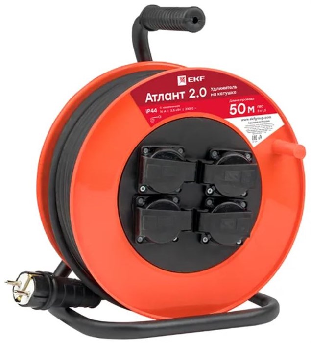 Удлинитель на катушке EKF UKA02-16-315-4-50-IP44 158533